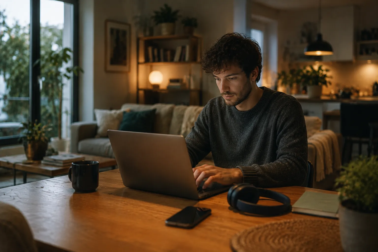 Persona usando tecnología moderna en la vida diaria