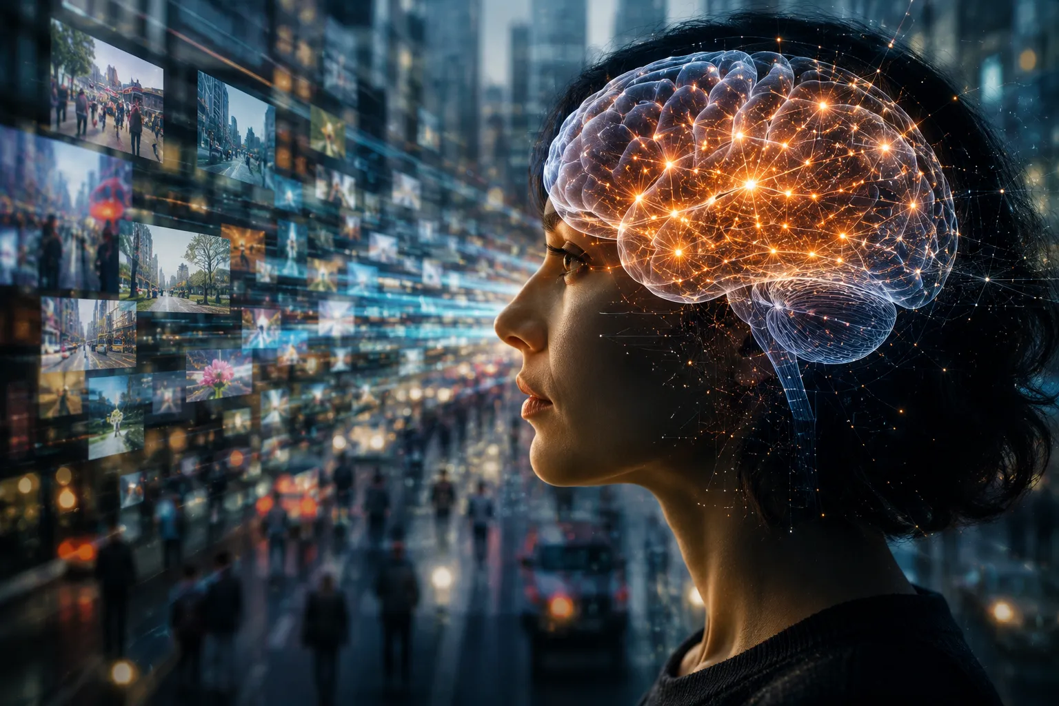 Cerebro humano procesando estímulos visuales