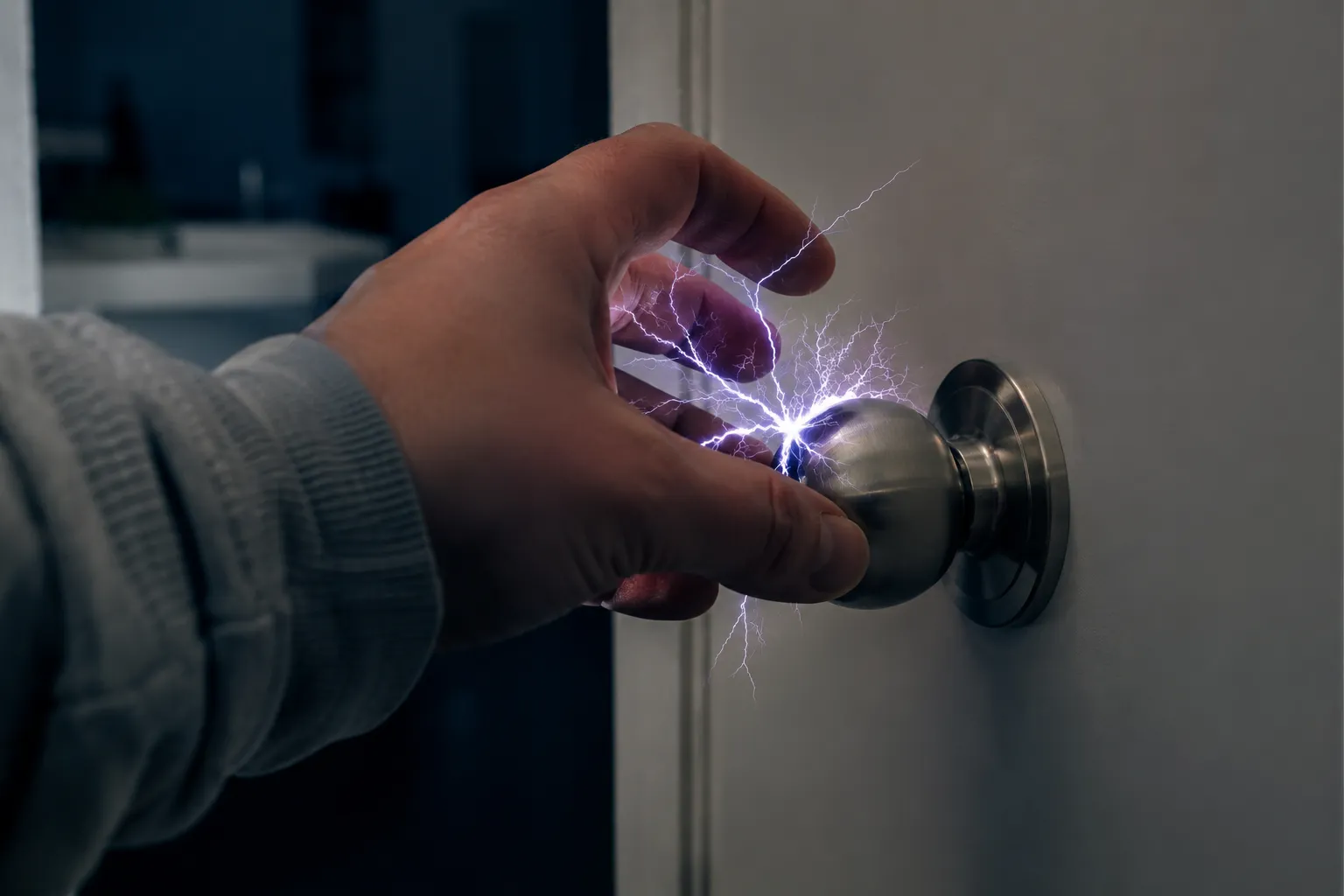 Descarga de electricidad estática ilustrada
