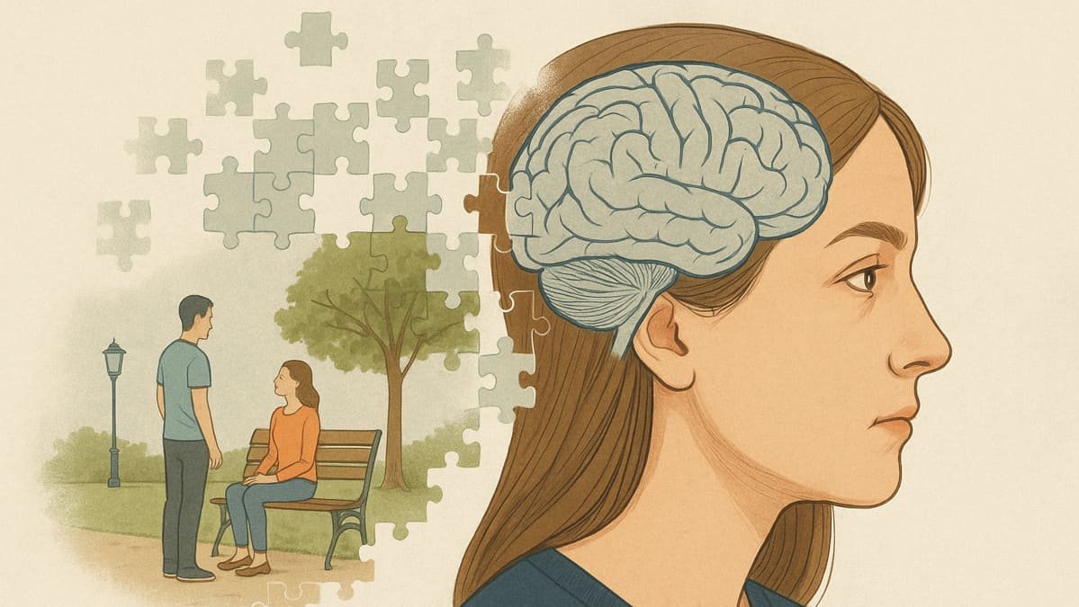 representacion visual de como la memoria distorsiona detalles de los recuerdos