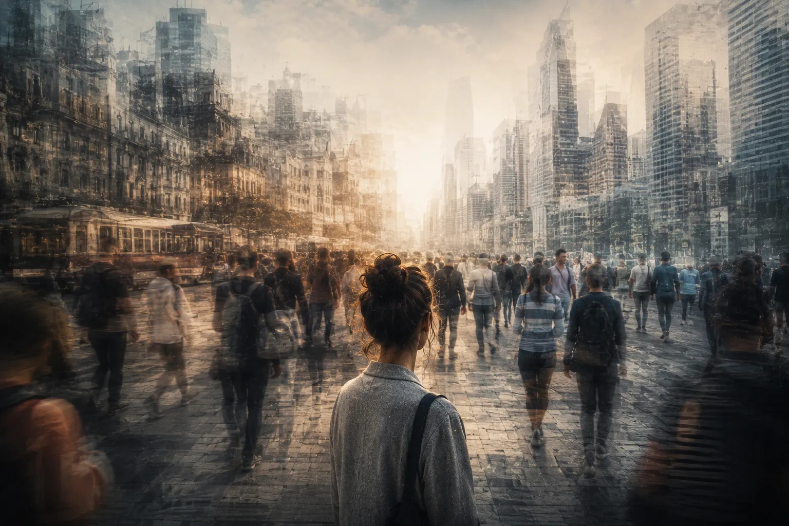 Ilustración de cambios sociales imperceptibles