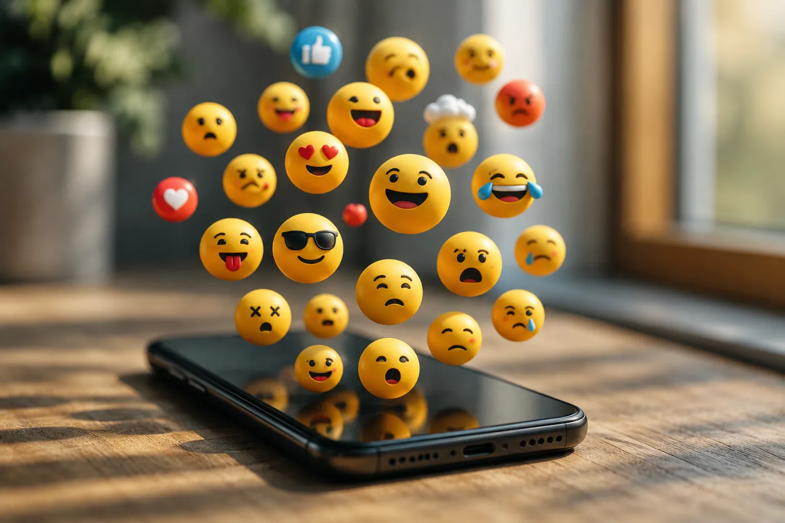 Variedad de emojis expresando emociones.
