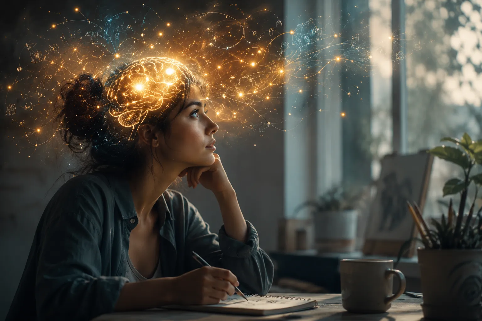 Actividad cerebral durante la inspiración.