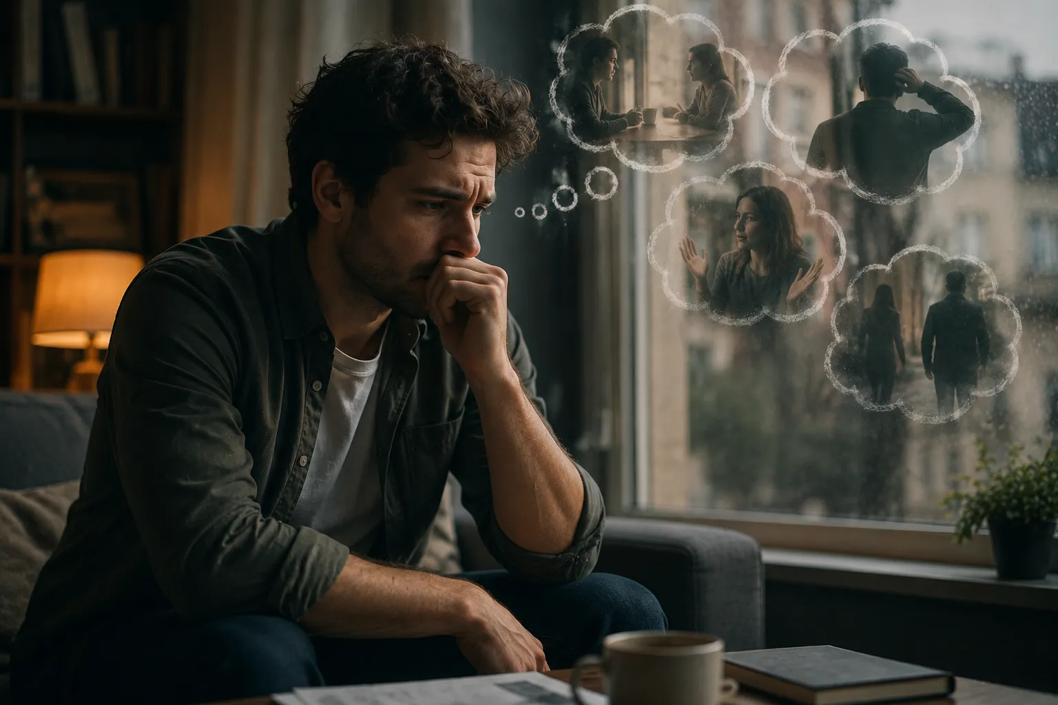 Persona reflexionando después de una conversación
