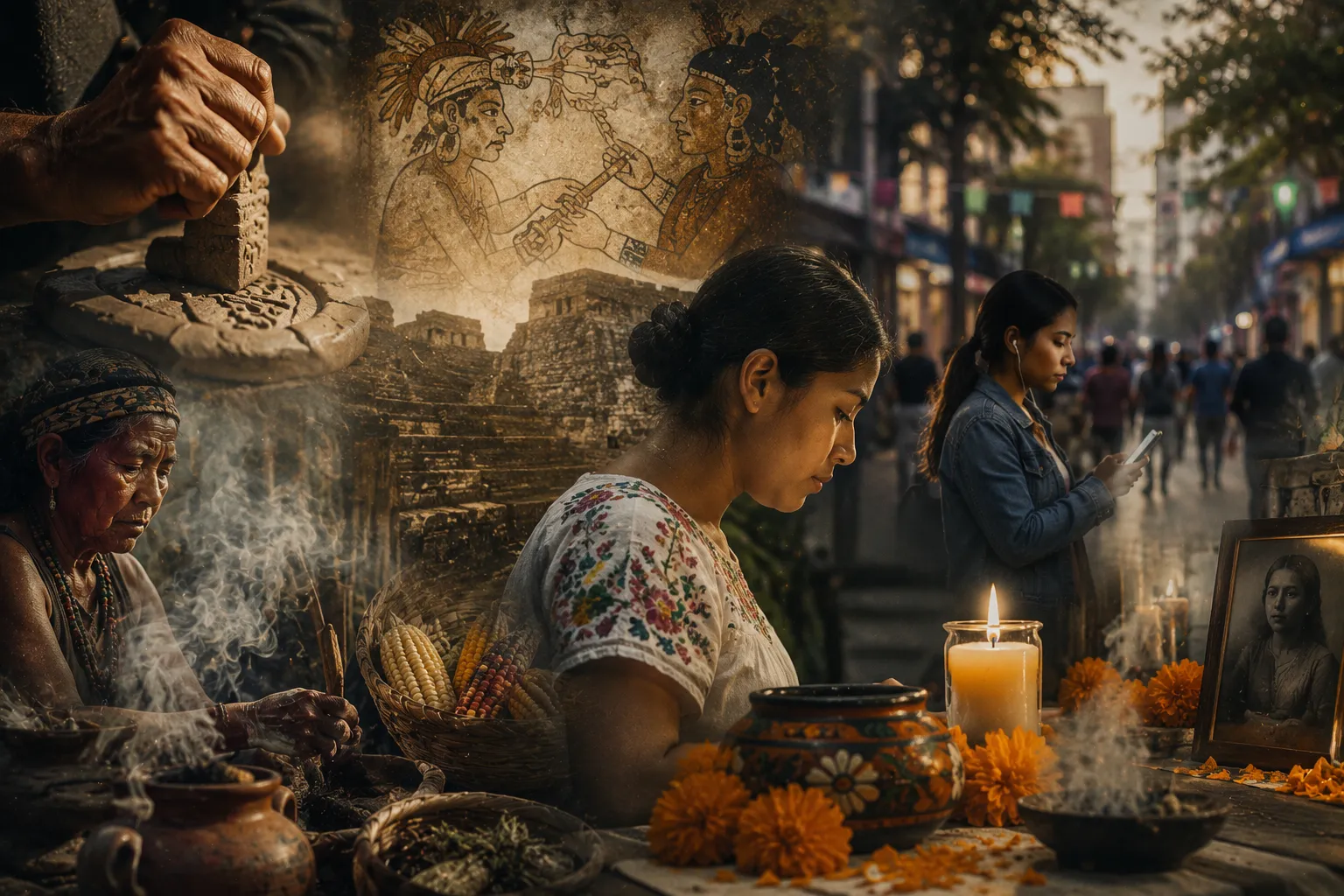 Ilustración de tradiciones antiguas aún vigentes
